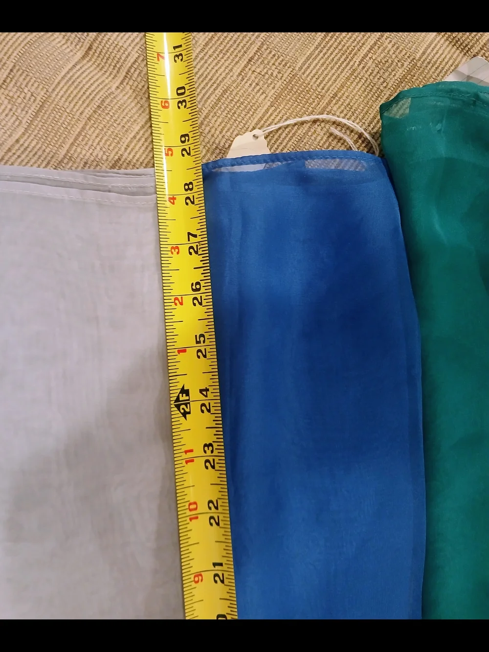 Woman's Retro Scarfs In Teal, Blue & Light Gray